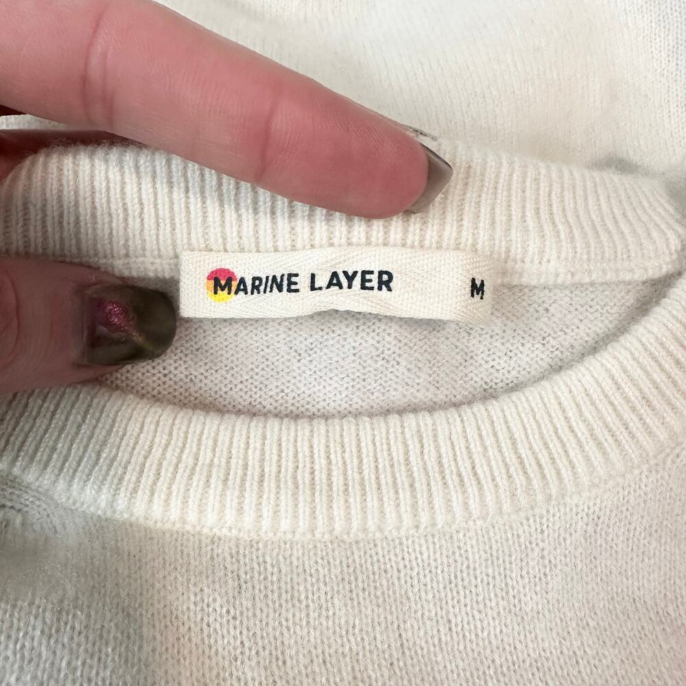 Marine Layer 100% Cashmere Striped Harper Sweater Pullover Cozy Retro Preppy Y2K - Picture 10 of 16